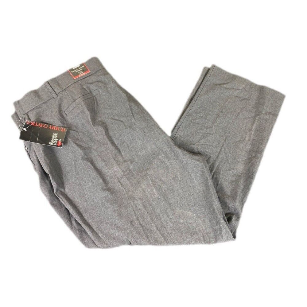 Avenue Tummy‎ Control Trousers Womens 26 Gray Dress Pants Slacks Flat Front NEW